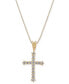 ფოტო #1 პროდუქტის Diamond Cross 18" Pendant Necklace (1/4 ct. t.w.) in 14k Gold