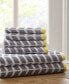 Полотенце JLA Home Intelligent Design Nadia Jacquard Cotton 6-Pc. Grey Towel Set, Bath Towel Set - фото #2