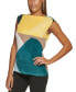 ფოტო #1 პროდუქტის Petite Printed Zip-Trim Sleeveless Top