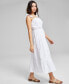 ფოტო #3 პროდუქტის Women's Crochet Trim Cotton Maxi Dress, Created for Macy's