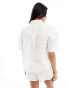 New Look linen look pocket shirt in off white