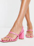 Фото #3 товара Mango block heeled 3 strap sandal in pink