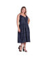 Фото #2 товара Women's Plus Size Tencel Smocked Waist Midi Dress