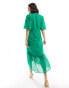 Hope & Ivy embroidery midi dress with ruched detail in green grün, 36 - фото #4