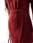 Фото #2 товара Vila roll neck mini jumper dress with tie waist in red