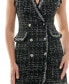 Фото #4 товара Juniors' Fringe-Trim Bouclé Sleeveless Tweed Dress