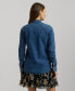 ფოტო #2 პროდუქტის Women's Cotton Denim Embroidered Shirt