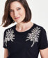 ფოტო #3 პროდუქტის Women's Embellished Short-Sleeve Top, Created for Macy's