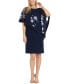 Фото #1 товара Women's Sequined Floral-Lace Poncho Dress