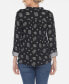 Фото #2 товара Women's Pleated Leaf Print Blouse