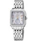 ფოტო #1 პროდუქტის Women's Bari Tortoise Swiss Quartz Diamond Accents Silver-Tone Stainless Steel Bracelet Watch 34mm x 30mm