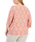 Plus Size Medallion Printed Jacquard Top, Created for Macy's