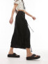 Фото #1 товара Topshop crinkle yoryu asymetric soft midi skirt in black