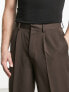 Фото #5 товара ASOS DESIGN oversized tapered smart trouser in chocolate brown