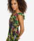 Women's Floral-Print Chiffon Ruffled Maxi Dress