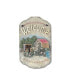 Фото #1 товара Welcome Sign, Buggy Porch Decor, Resin Slate Plaque, Ready to hang Decor, 13" x 7.75"