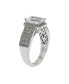 ფოტო #3 პროდუქტის Suzy Levian Sterling Silver Cubic Zirconia Emerald-Cut Halo Ring