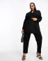 Фото #4 товара ASOS DESIGN Curve jersey slouchy suit blazer in black