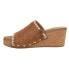 Фото #3 товара Corkys Stitch N Slide Studded Embroidered Wedge Womens Brown Casual Sandals 41-