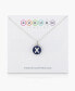 ფოტო #17 პროდუქტის Mini Initial Pendant Necklace in Sterling Silver and Navy Enamel, 16" + 2" Extender