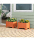 Фото #3 товара 2 Pack Rectangular Planter Box with Drainage Gaps for Front Porch Garden Balcony