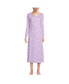 ფოტო #1 პროდუქტის Petite Cotton Long Sleeve Midcalf Nightgown