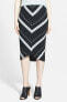 Фото #1 товара Trouve Womens Pointed Hem Black & White Stripes Casual Pencil Skirt Small