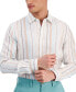 Фото #3 товара Рубашка мужская Club Room Dart Stripe из льна с длинным рукавом