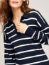 Фото #2 товара Long-Sleeve Stripe Polo Sweater Dress