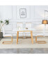 Furniture Set: Stone Top Table, Foldable Desks, 4 Chairs