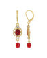 ფოტო #1 პროდუქტის Glass Crystal Red Drop Earrings