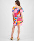 Women's Printed Flutter-Sleeve A-Line Dress