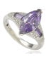 ფოტო #1 პროდუქტის Suzy Levian Sterling Silver Cubic Zirconia Brown Marquise Engagement Ring