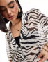 Фото #4 товара SNDYS sheer short sleeve shirt in zebra