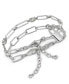 ფოტო #1 პროდუქტის Silver-Tone 2-Pc. Set Crystal & Paperclip Link Bracelets, Created for Macy's