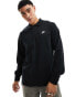 Nike Club long sleeve polo in black Черный, S - Chest 35-37.5 - фото #1