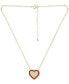 Фото #3 товара Giani Bernini cubic Zirconia & Red Enamel Heart Pendant Necklace, 16" + 2" extender, Created for Macy's