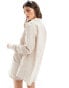 Esmee Exclusive oversized long sleeve beach shirt in oat