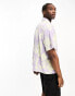 ASOS DESIGN boxy oversized revere shirt in floral towelling