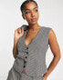 Vero Moda tailored houndstooth waistcoat co-ord in neutral check