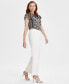 ფოტო #3 პროდუქტის Women's Extended-Tab Creased-Leg Pants