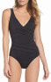 Фото #1 товара Tommy Bahama 170518 Womens Swimwear One-Piece V-Neck Solid Black Size 8