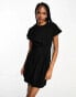 ASOS DESIGN Tall nipped in waist mini dress in black