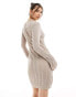 Something New X Cenit Nadir fine crochet ruched front mini dress in beige