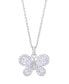 Фото #1 товара Macy's cubic Zirconia Butterfly Pendant 18" Necklace in Silver Plate