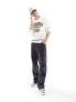 Abercrombie & Fitch Williamsburg oversized varsity sweatshirt with embroidery in white