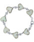 ფოტო #1 პროდუქტის Lab-Created Opal Heart Link Bracelet in Sterling Silver