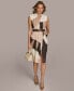 ფოტო #1 პროდუქტის Donna Karan Women's V-Neck Sleeveless Belted Sheath Dress