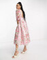 & Other Stories gathered volume midi dress in pink