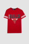 DeFactoFit NBA Chicago Bulls Standart Fit Bisiklet Yaka Kısa Kollu Tişört